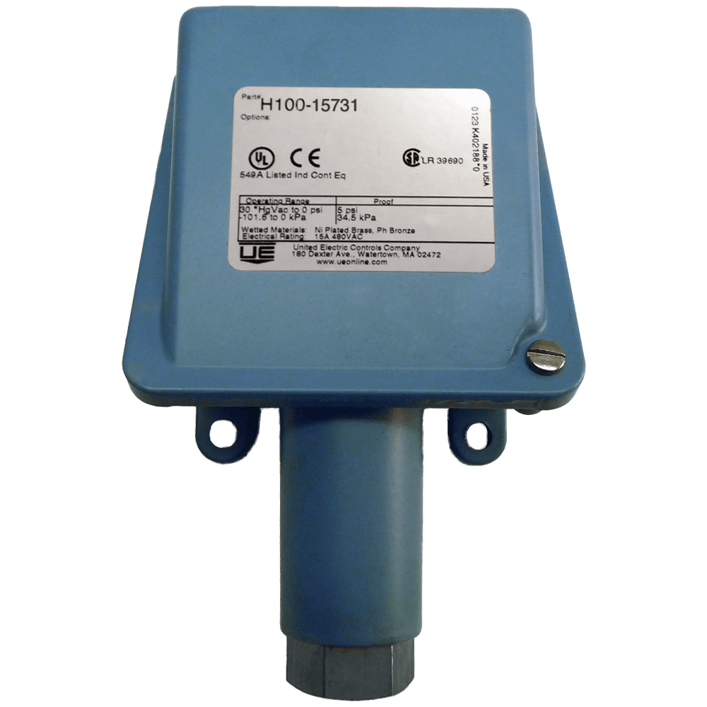 United Electric Pressure Switch, 100 Series Type H100 Models 15731 to 15737